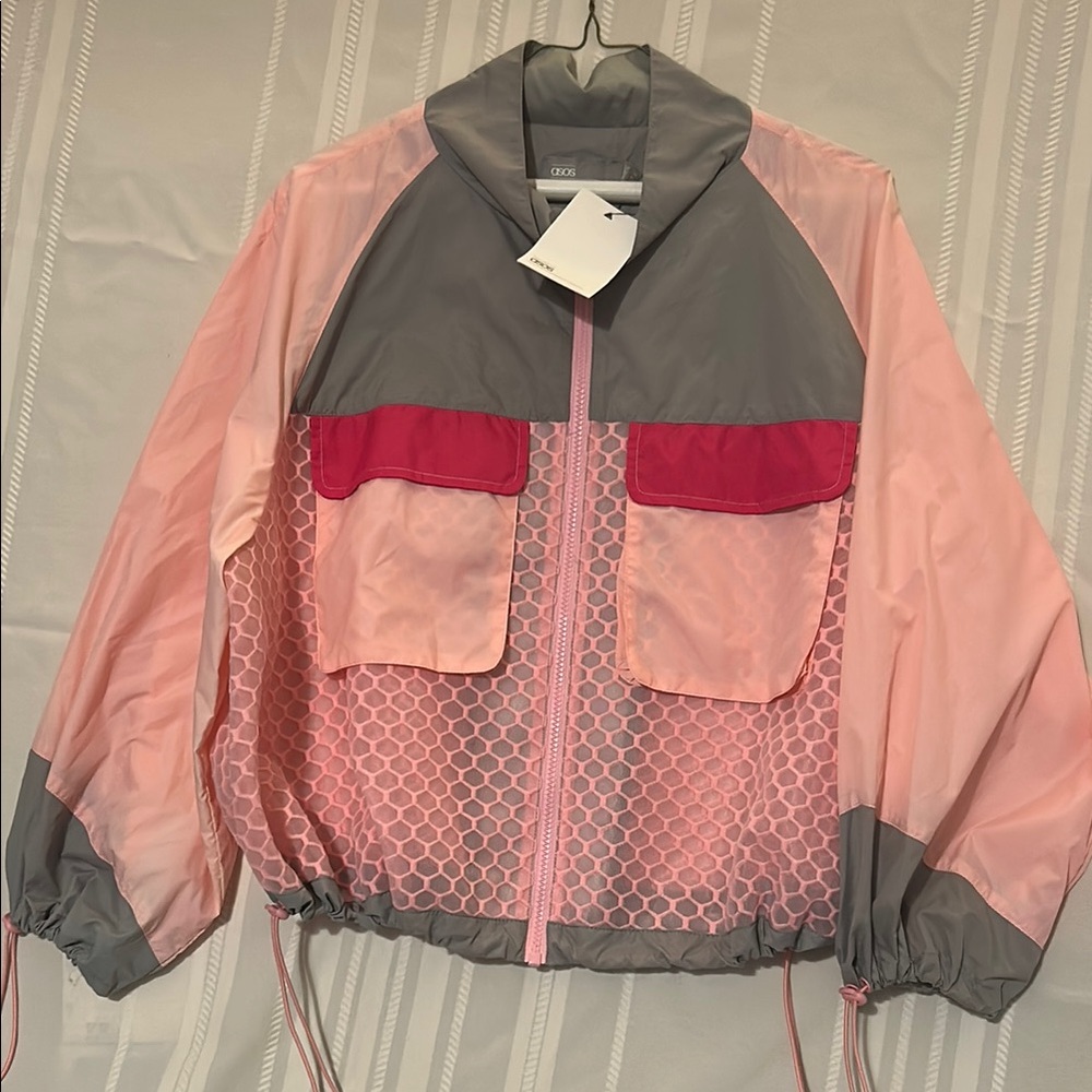Stylish Pink and Gray Women's Jacket